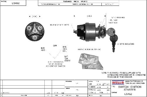 Tändningslås-cylinder och strömbrytare